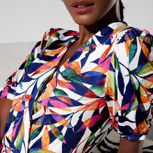 Load image into Gallery viewer, Close up of female model, wearing a kdesign print dress
