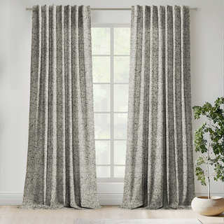 Yara 90x90 Curtains | Natural / Black