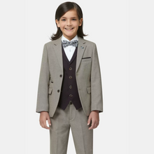 Load image into Gallery viewer, &quot;Zac&quot; Benetti Three Piece Boys Suit | Stone
