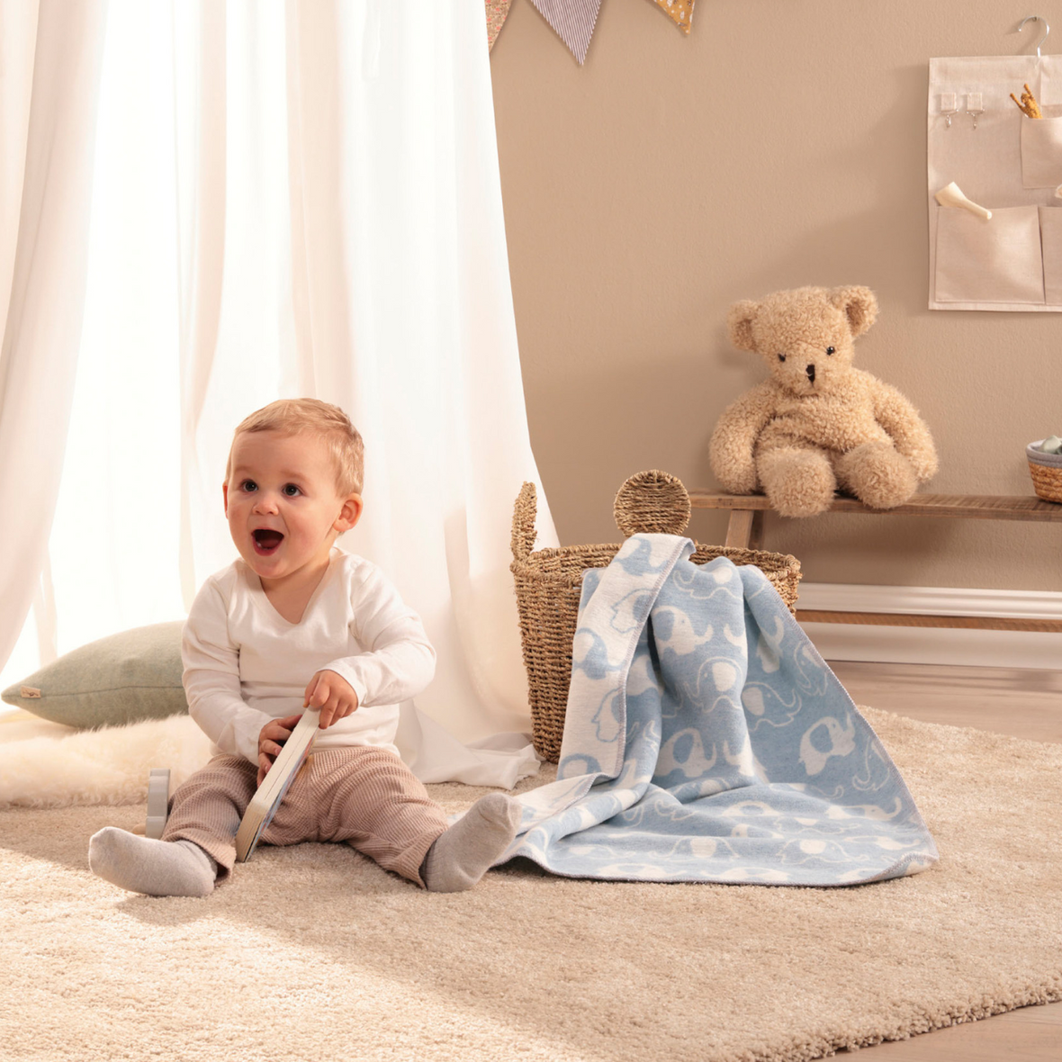 Biederlack Lovely & Sweet Throw Lovely Elephants