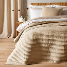 Load image into Gallery viewer, Bianca Quilted Lines Bedspread | Silver / Natural
