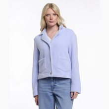 Load image into Gallery viewer, Front full Image of model wearing Rino &amp; Pelle Boxy Jacket in a Light Blue colour 
