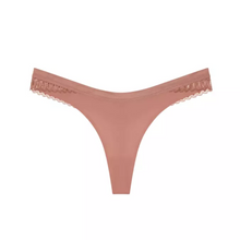 Load image into Gallery viewer, A product shot of the Aura Spotlight Thong in Rose. 
