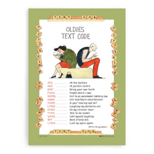 Load image into Gallery viewer, Tottering Oldies Text Code Tea Towel
