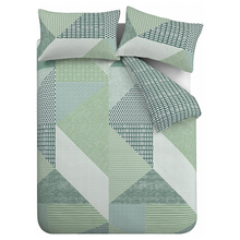 Load image into Gallery viewer, Catherine Lansfield Larsson Geo Green Duvet Set
