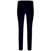 Load image into Gallery viewer, product image of zene28 gardeur trouser, showing two side zip pockets and a tapered leg. Smooth elasticated waist
