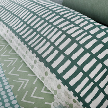 Load image into Gallery viewer, Catherine Lansfield Larsson Geo Green Duvet Set
