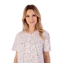 Load image into Gallery viewer, Slenderella Floral Nightdress | Grey / Pink
