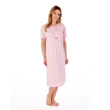 Load image into Gallery viewer, Slenderella Floral Nightdress | Grey / Pink

