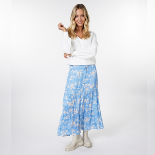 Esqualo Flower Print Skirt