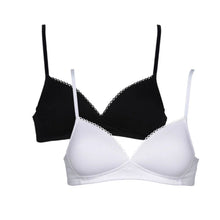 Load image into Gallery viewer, My Basic Teen Bras - 2 Pack Black and White
