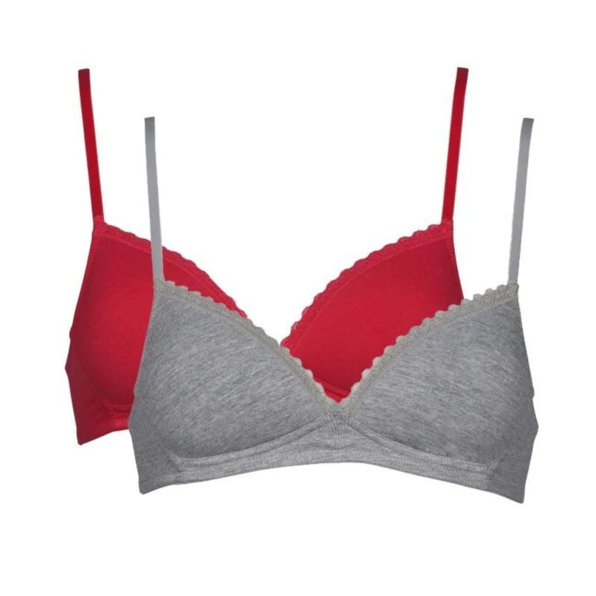 My Basic Teen Bras - 2 Pack Red and Grey