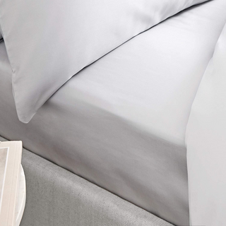 Bianca 400TC Cotton Sateen Fitted Sheet | Dove Grey