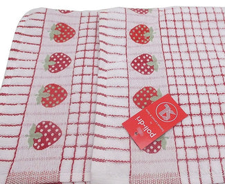 PoliDri Jacquard Strawberries Tea Towel